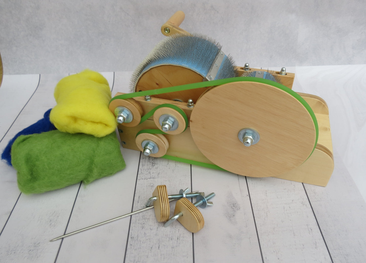 Wooden Mini Drum Carder for wool - 96 TPI ( M&V )