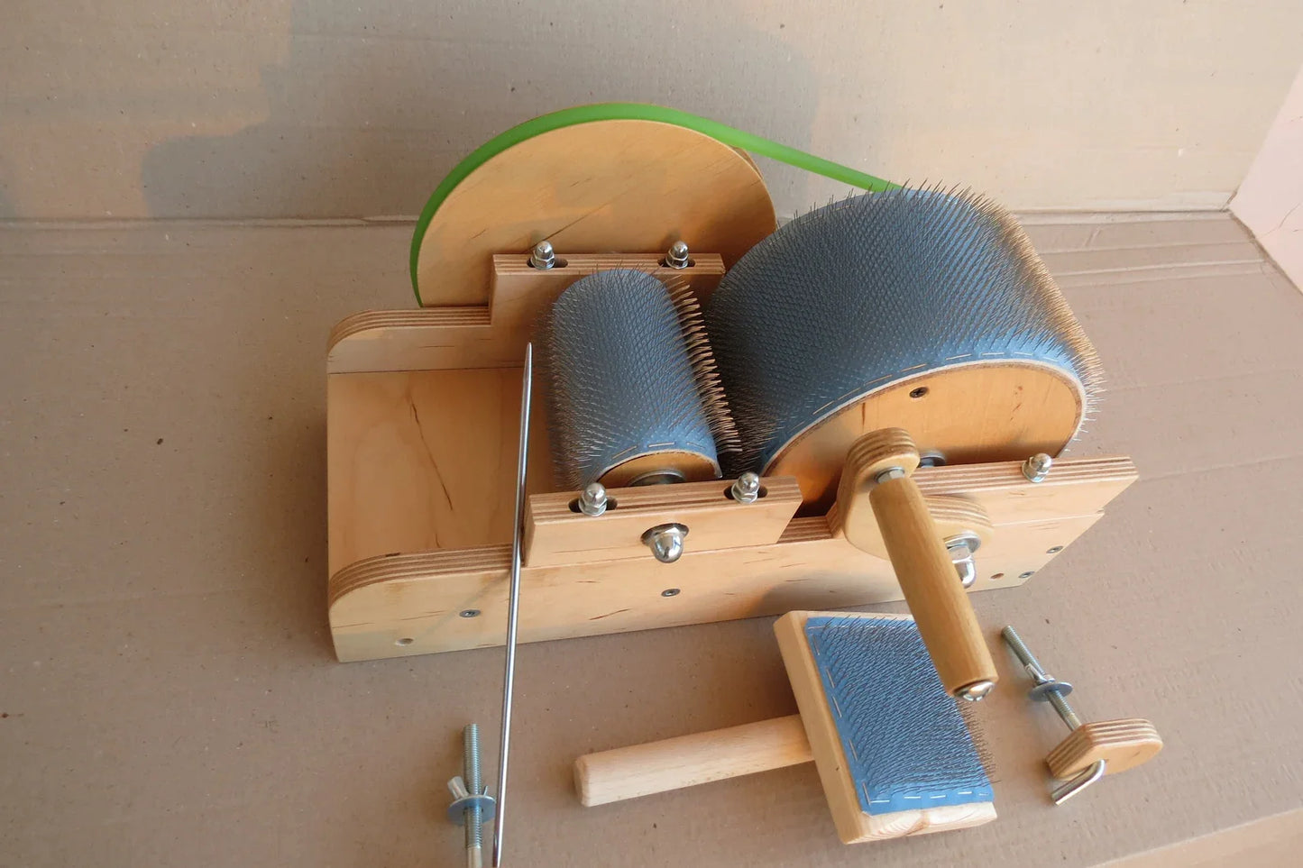 Wooden Mini Drum Carder for wool - 96 TPI ( M&V )