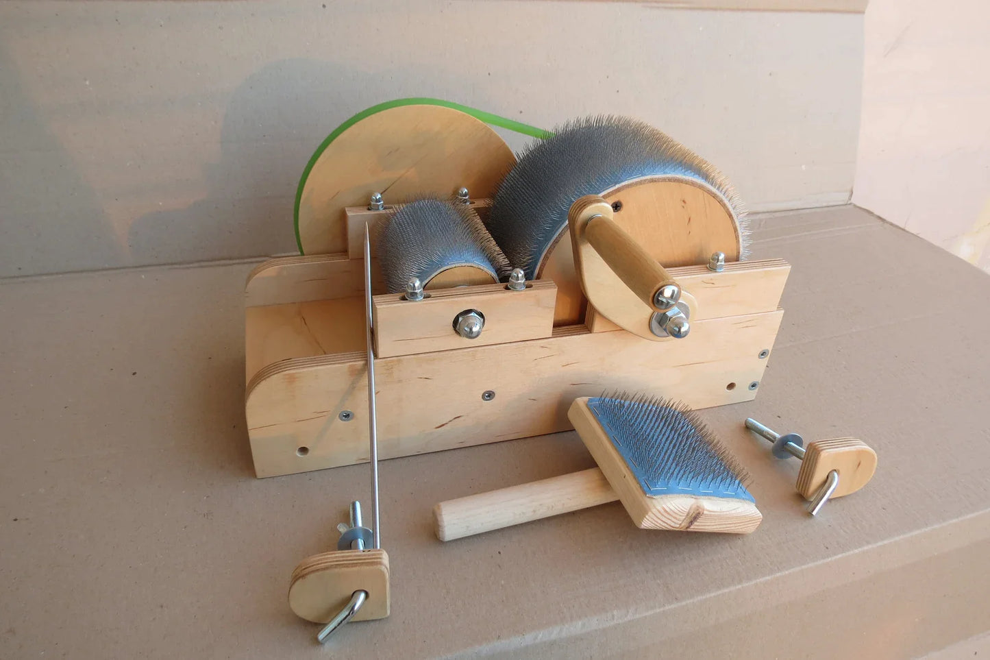 Wooden Mini Drum Carder for wool - 96 TPI ( M&V )