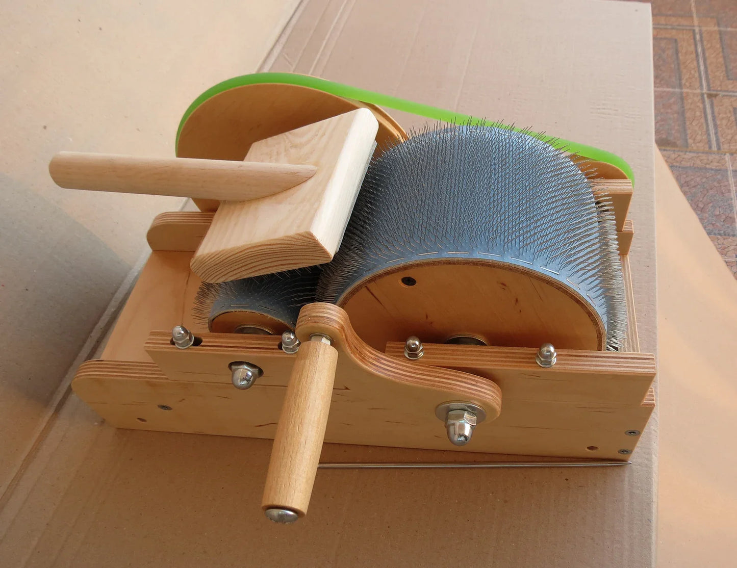 Wooden Mini Drum Carder for wool - 96 TPI ( M&V )