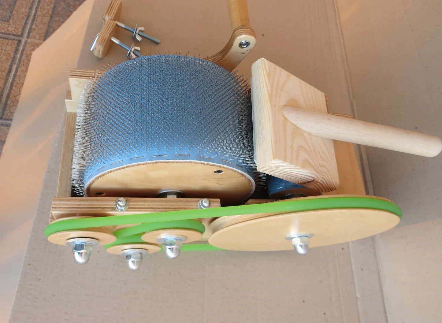 Wooden Mini Drum Carder for wool - 96 TPI ( M&V )