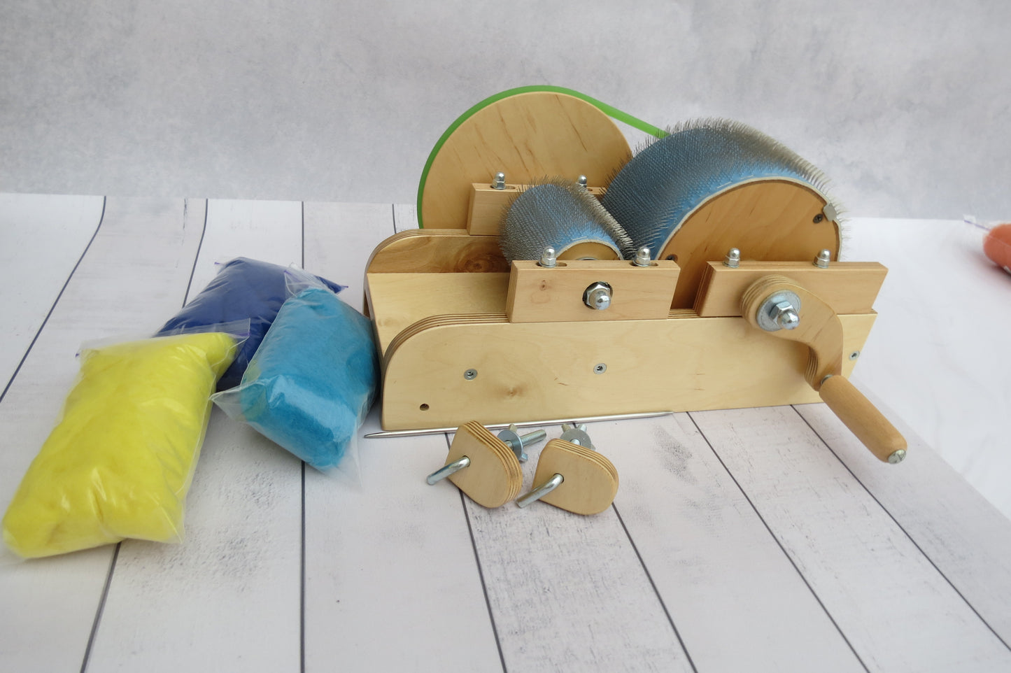 Wooden Mini Drum Carder for wool - 96 TPI ( M&V )
