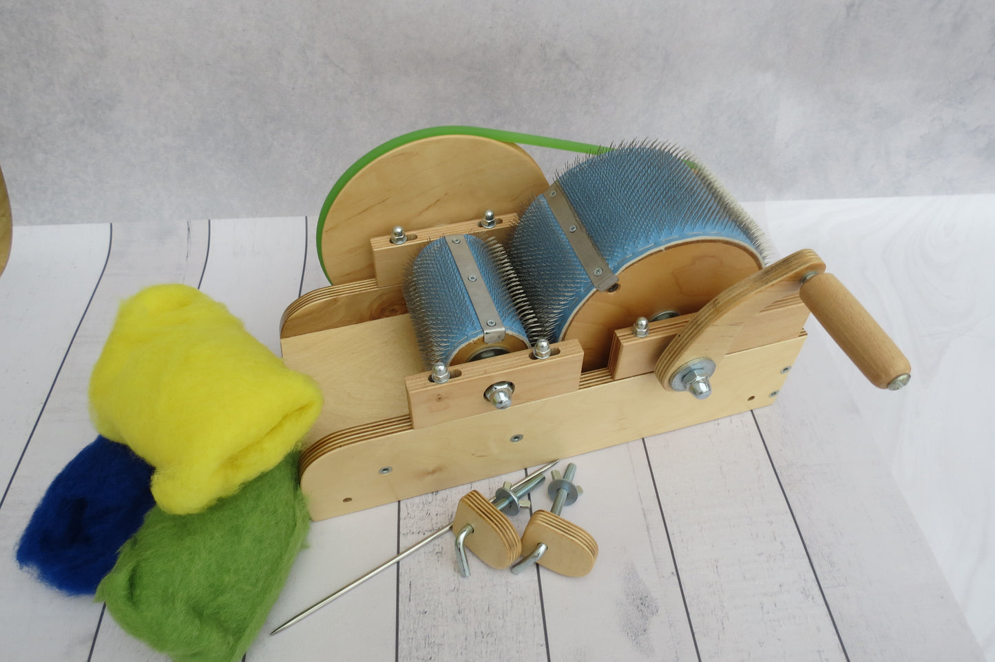 Wooden Mini Drum Carder for wool - 96 TPI ( M&V )