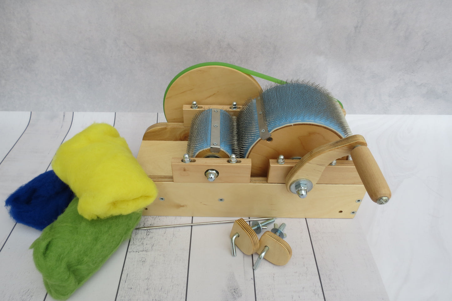 Wooden Mini Drum Carder for wool - 96 TPI ( M&V )