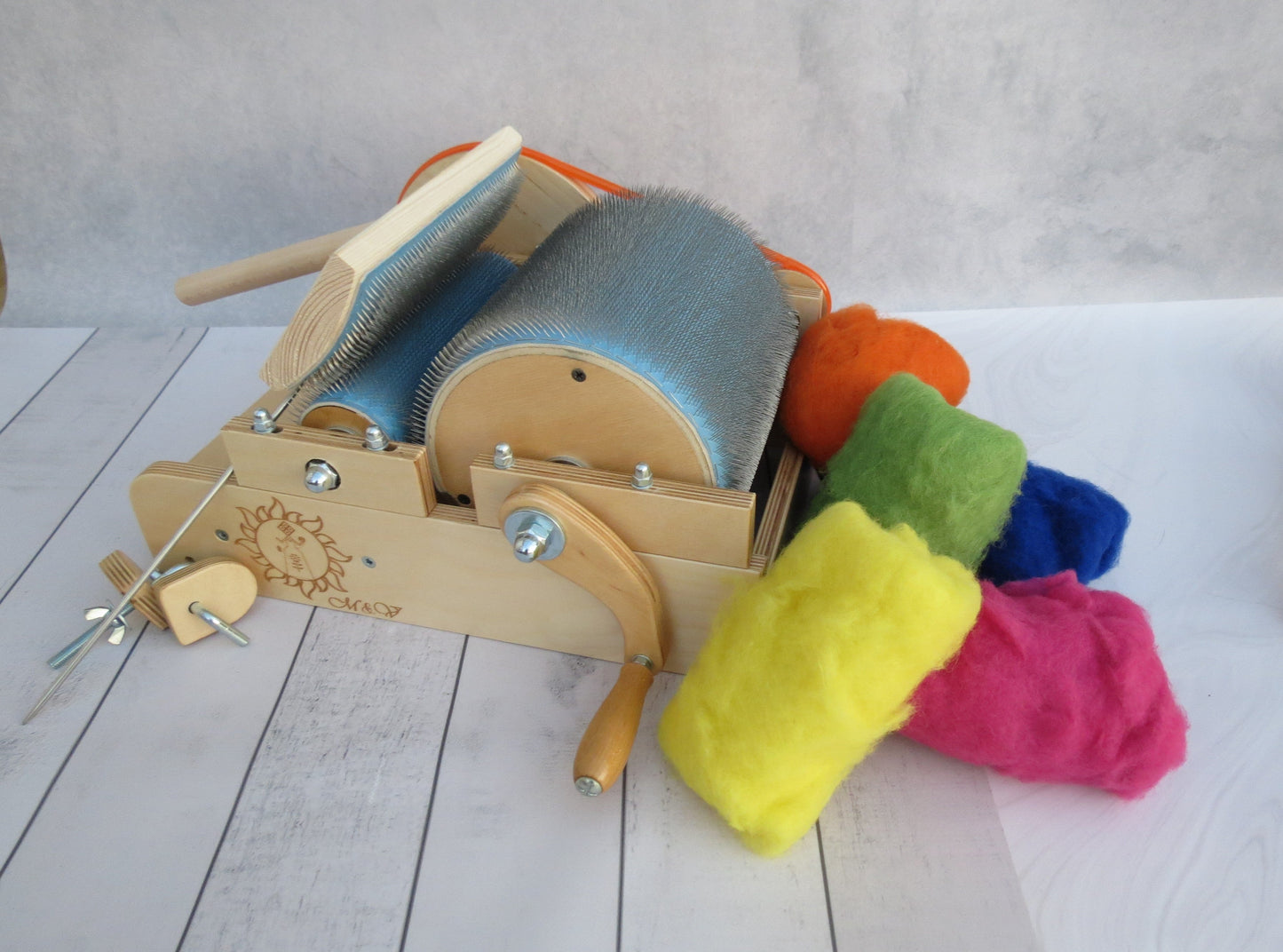Wooden Drum Carder for wool 72 TPI ( M&V )