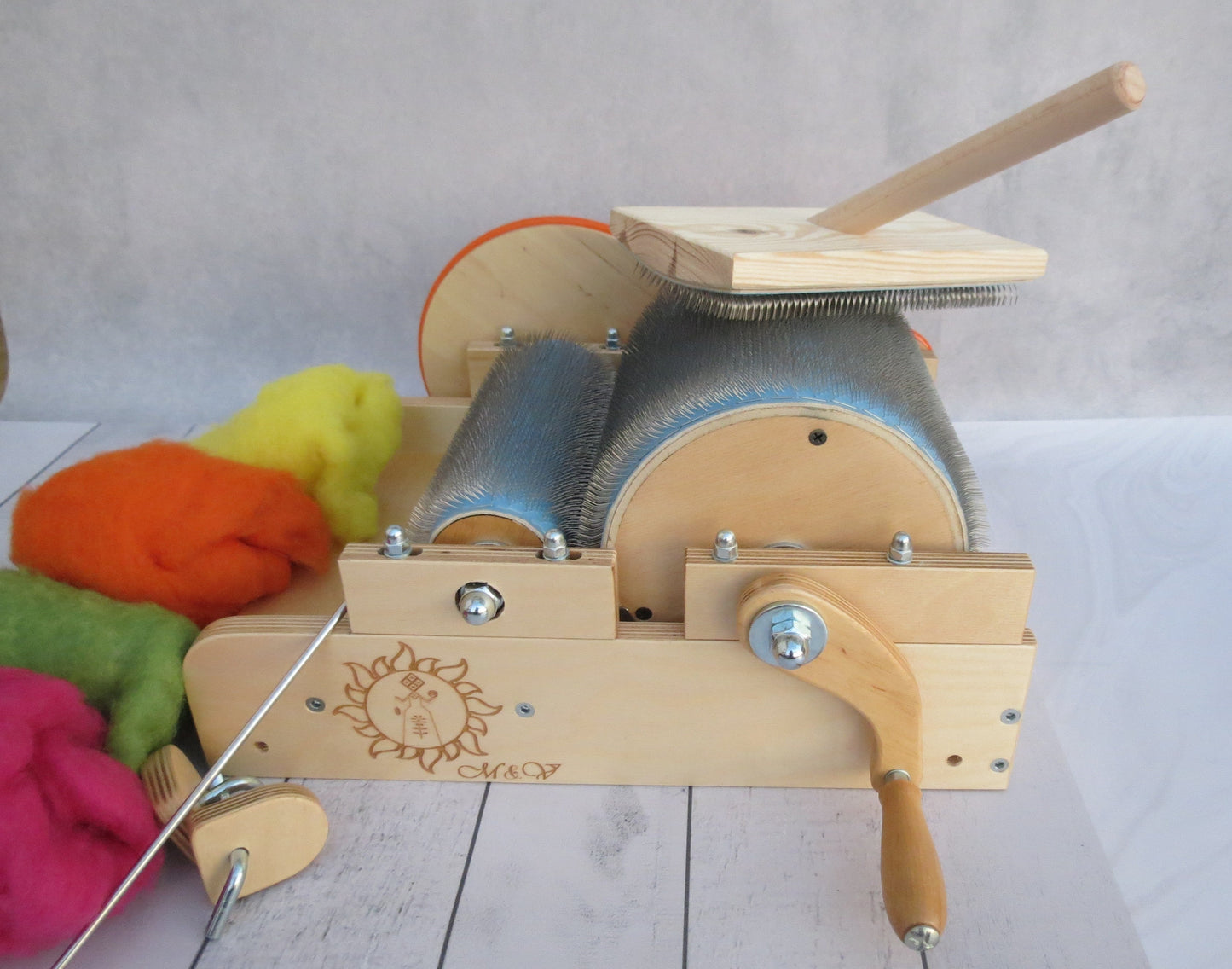 Wooden Drum Carder for wool 72 TPI ( M&V )
