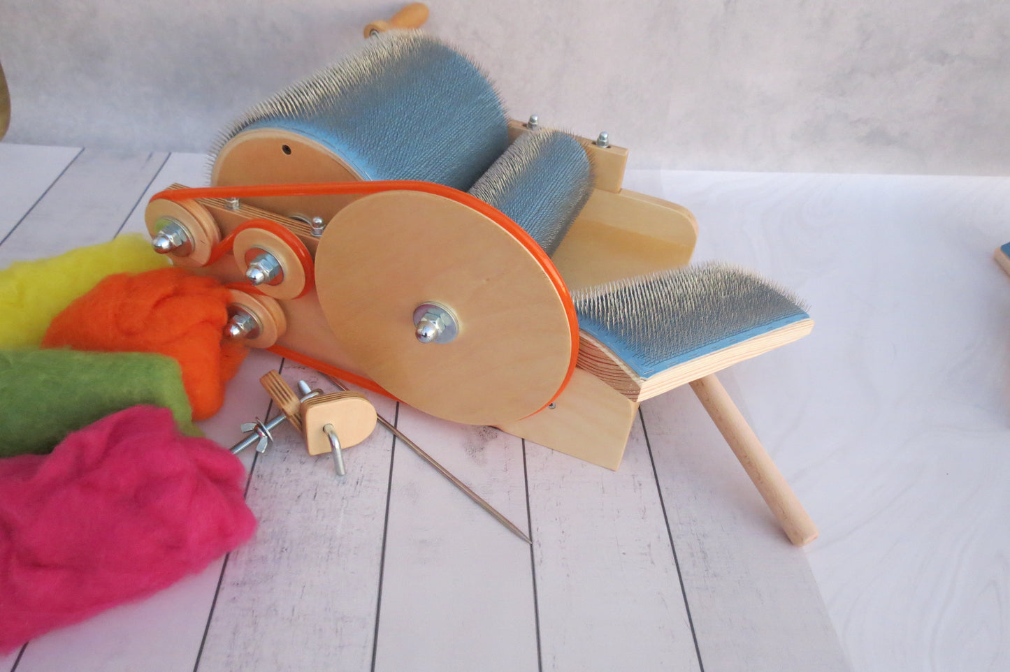 Wooden Drum Carder for wool 72 TPI ( M&V )