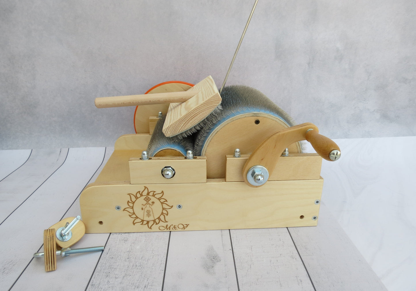 Wooden Drum Carder for wool 72 TPI ( M&V )