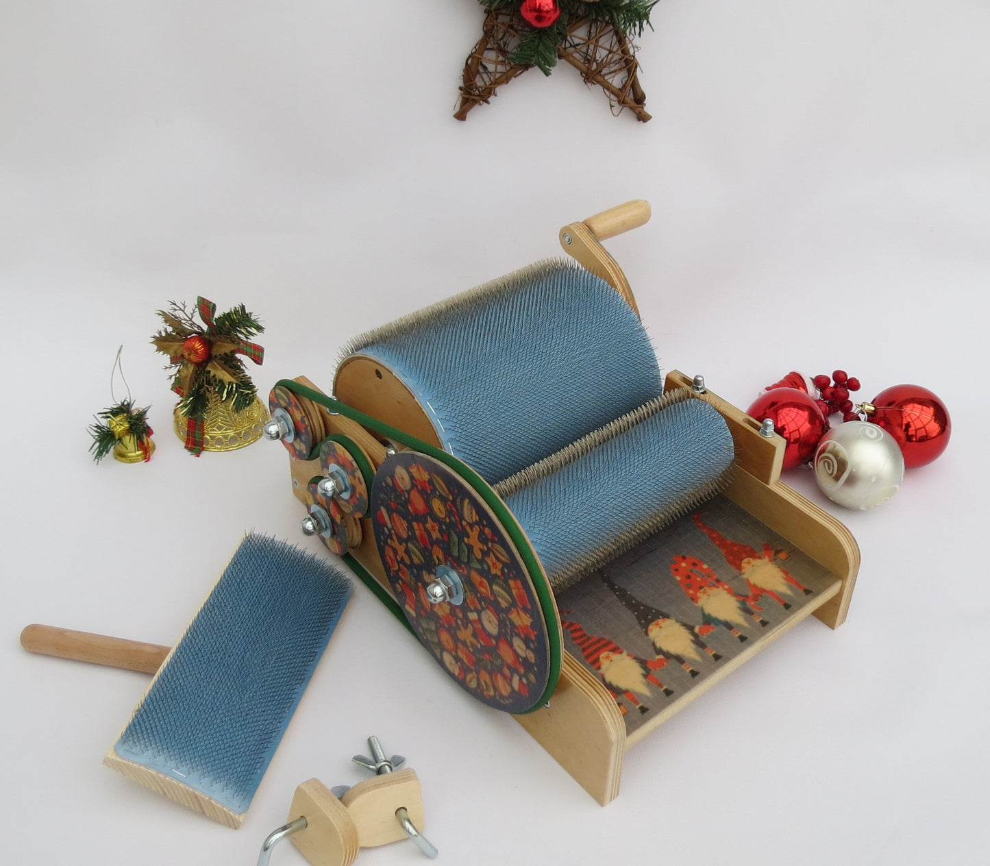 Christmas Drum Carder - 96 TPI for wool ( Merry Christmas gift ) ( M&V )