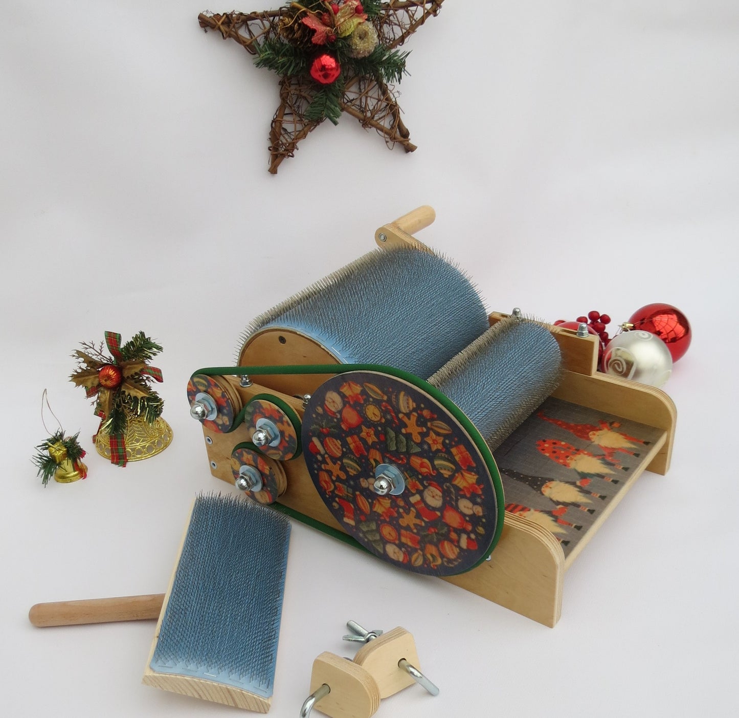 Christmas Drum Carder - 96 TPI for wool ( Merry Christmas gift ) ( M&V )