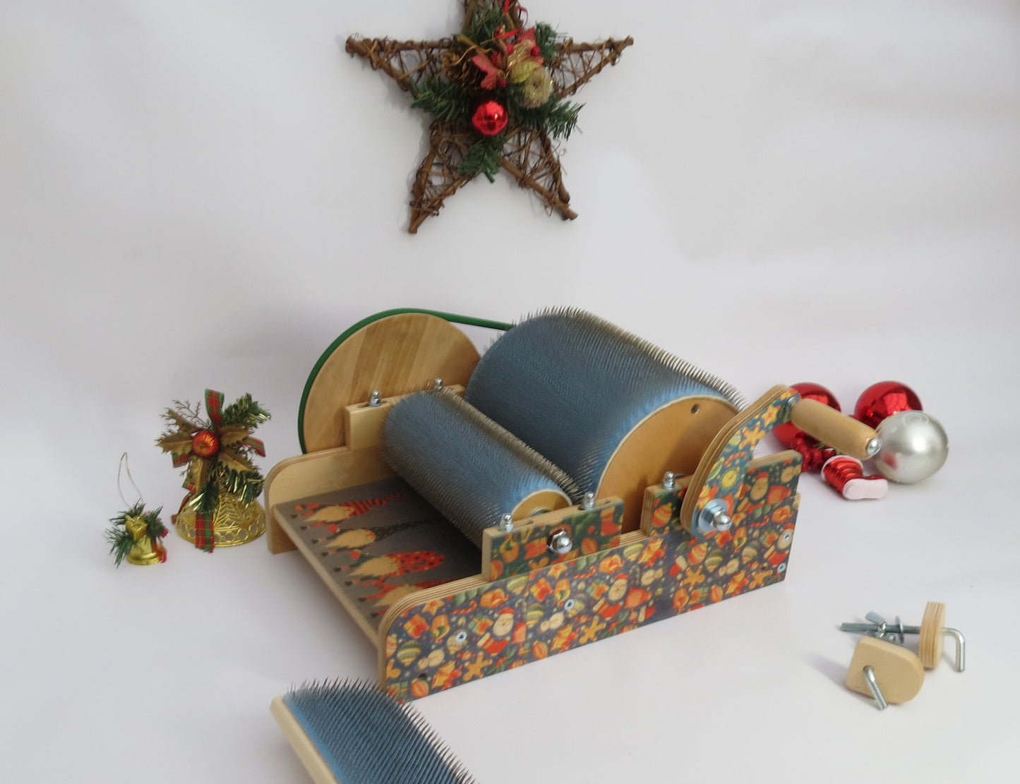 Christmas Drum Carder - 96 TPI for wool ( Merry Christmas gift ) ( M&V )