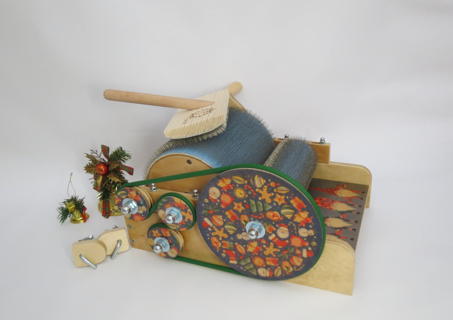 Christmas Drum Carder - 96 TPI for wool ( Merry Christmas gift ) ( M&V )