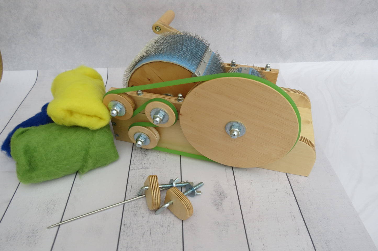 Wooden Mini Drum Carder for wool - 96 TPI ( M&V )
