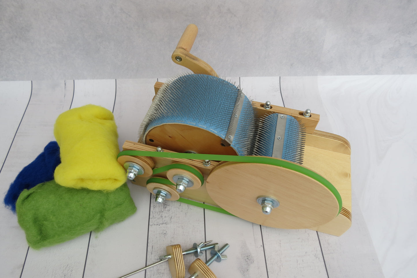 Wooden Mini Drum Carder for wool - 96 TPI ( M&V )