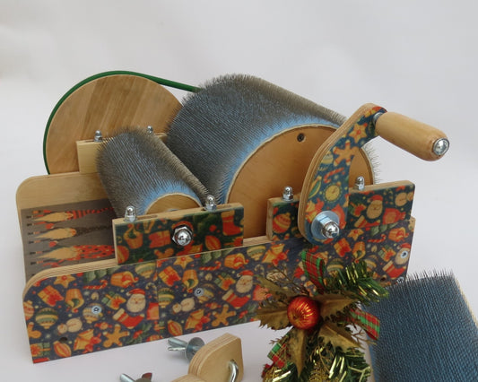 Christmas Drum Carder - 72 TPI for wool ( Merry Christmas gift ) ( M&V )
