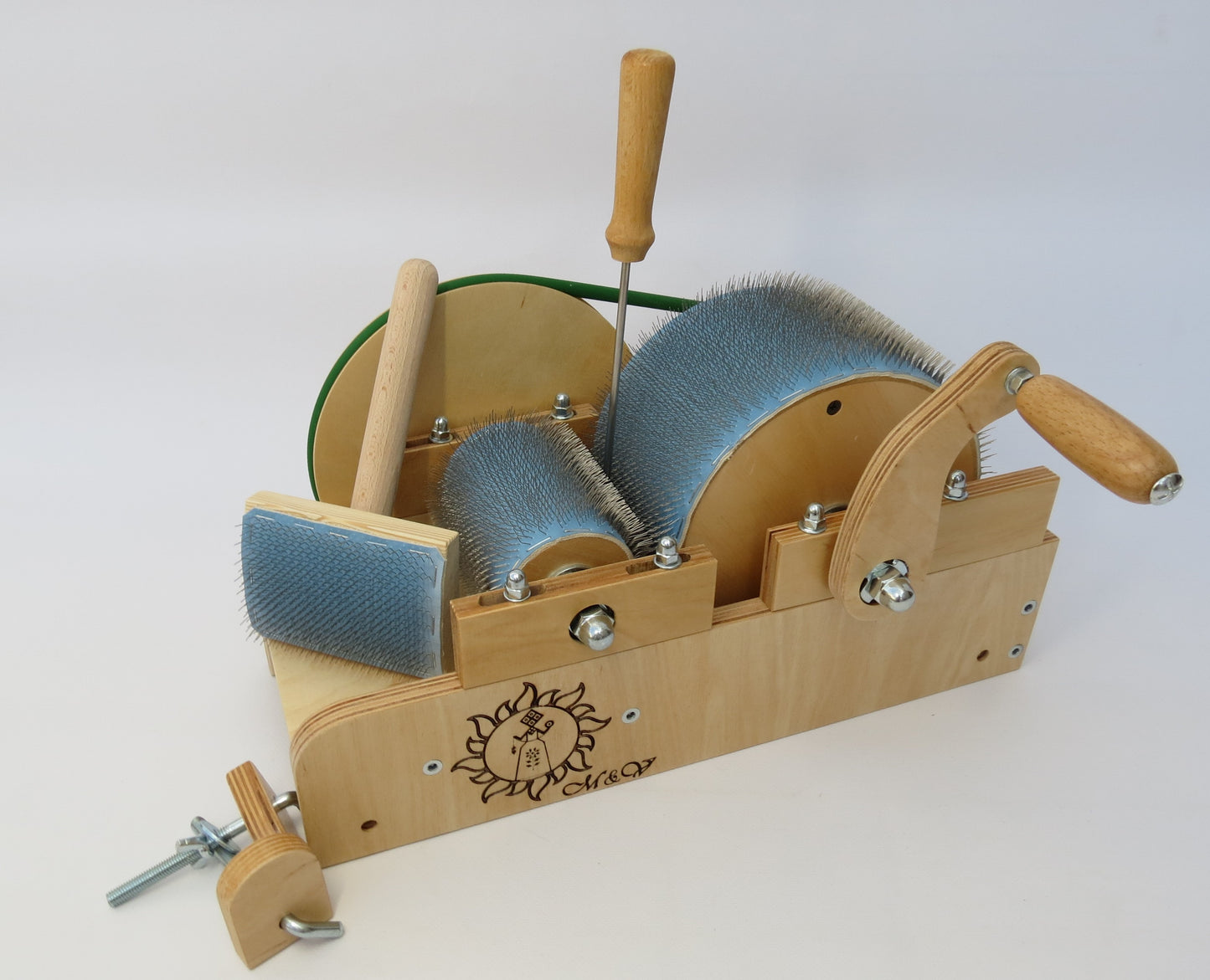 Wooden Mini Drum Carder for wool - 72 TPI ( M&V )