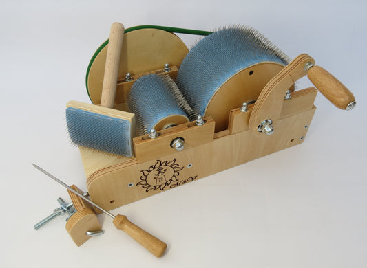 Wooden Mini Drum Carder for wool - 72 TPI ( M&V )