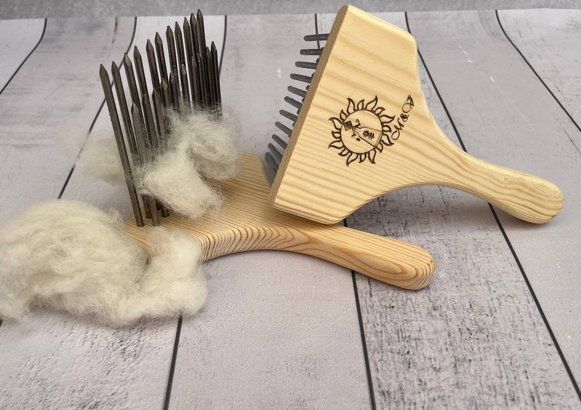 Wool Combs Double, Set of 2 Hand Carders,Wool Combs